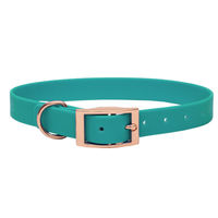 Produktbild von Emmy & Pepe Biothane Halsband für große Hunde Türkis mit Rosegold XL 49-59cm wasserabweisend