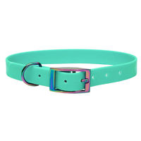 Produktbild von Emmy & Pepe Biothane Halsband für kleine Hunde Mint Regenbogen Größe S 25-33cm wasserabweisend