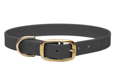 Produktbild von Emmy & Pepe Biothane Halsband Grau Gold XXL für Riesenrassen 59-69cm wasserabweisend