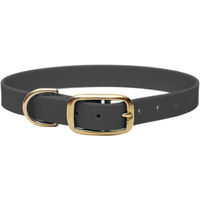 Produktbild von Emmy & Pepe Biothane Halsband Grau mit Goldbeschlägen 20mm 33-40cm