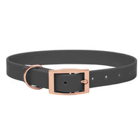 Produktbild von Emmy & Pepe Biothane Halsband Grau mit Rosegold Grösse M 33-40cm wasserabweisend