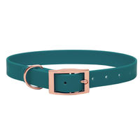 Produktbild von Emmy & Pepe Biothane Halsband Green Rosegold wasserabweisend Größe L 39-49cm