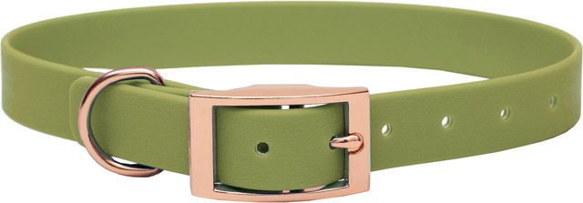 Emmy & Pepe Biothane Halsband Khaki mit Rosegold Beschlägen XXL 59-69cm 16mm – Bild 1 von 1