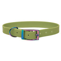 Produktbild von Emmy & Pepe Biothane Halsband Khaki Regenbogen wasserabweisend Größe S 25-33cm