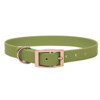 Produktbild von Emmy & Pepe Biothane Halsband Khaki Rosegold wasserabweisend Größe S 25-33cm