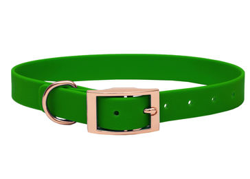 Produktbild von Emmy & Pepe Biothane Halsband Olive XXL 59-69cm mit Rosegold Beschlägen wasserabweisend