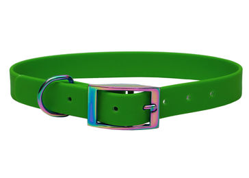 Produktbild von Emmy & Pepe Biothane Halsband Regenbogen Olive XL 49-59cm wasserabweisend