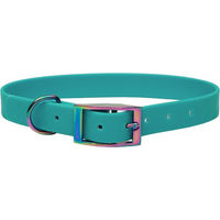 Produktbild von Emmy & Pepe Biothane Halsband Regenbogen Türkis 20mm L 39-49cm