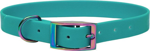 Emmy & Pepe Biothane Halsband Regenbogen Türkis S 16mm 25-33cm – Bild 1 von 1