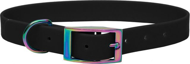 Emmy & Pepe Biothane Halsband Schwarz Regenbogen XL 25mm 49-59cm – Bild 1 von 1