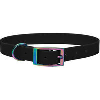 Produktbild von Emmy & Pepe Biothane Halsband Schwarz Regenbogen XL 25mm 49-59cm