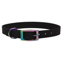 Produktbild von Emmy & Pepe Biothane Halsband Schwarz Regenbogen XL 49-59cm wasserabweisend