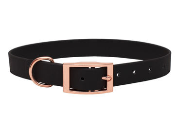 Produktbild von Emmy & Pepe Biothane Halsband Schwarz Rosegold Wasserabweisend Größe L 39-49cm