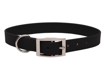 Produktbild von Emmy & Pepe Biothane Halsband Schwarz Silber M 33-40cm wasserabweisend