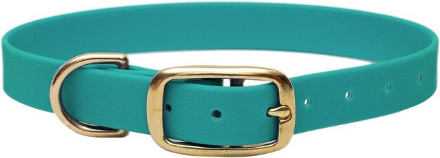 Emmy & Pepe Biothane Halsband Türkis Gold Größe L 39-49cm 25mm – Bild 1 von 1
