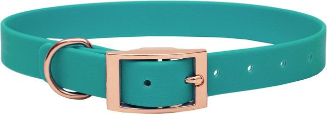 Emmy & Pepe Biothane Halsband Türkis mit Rosegold 16mm M 33-40cm – Bild 1 von 1