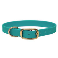 Produktbild von Emmy & Pepe Biothane Halsband Türkis Gold XXL 59-69cm wasserabweisend