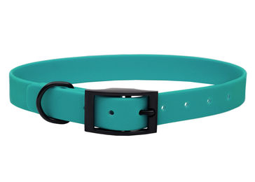 Emmy & Pepe Biothane Halsband Vegan Türkis Schwarz Größe M waterproof – Bild 1 von 1