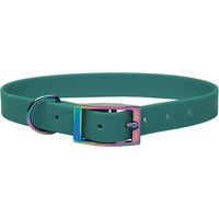 Produktbild von Emmy & Pepe Biothane Halsband Waldgrün Regenbogen XL 25mm 49-59cm