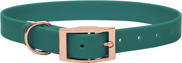 Emmy & Pepe Biothane Halsband Waldgrün XL 16mm mit Rosegold Beschlägen – Bild 1 von 1