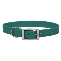 Produktbild von Emmy & Pepe Biothane Halsband Waldgrün Silber Grösse L 39-49cm wasserabweisend