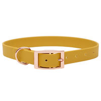 Produktbild von Emmy & Pepe Biothane Halsband wasserabweisend Sonnengelb Rosegold Größe L 39-49cm
