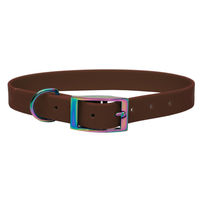 Produktbild von Emmy & Pepe Biothane Hundehalsband Braun Regenbogen Größe S 25-33cm wasserabweisend