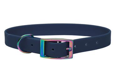 Produktbild von Emmy & Pepe Biothane Hundehalsband Dark Blue Regenbogen XL 49-59cm wasserabweisend