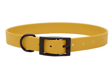 Produktbild von Emmy & Pepe Biothane Hundehalsband wasserabweisend Gelb Schwarz Größe M 33-40cm