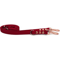 Produktbild von Emmy & Pepe Biothaneleine Bordeaux 16mm mit Bolzenkarabiner Rosegold 2m