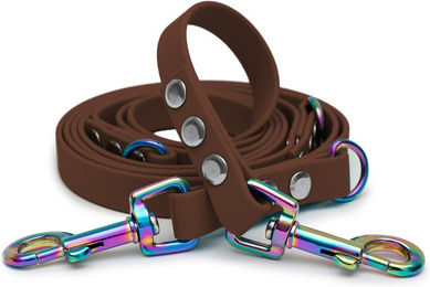 Emmy & Pepe Biothaneleine Braun 16mm 2.50m mit Regenbogen Bolzenkarabiner – Bild 1 von 1
