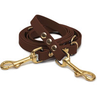 Produktbild von Emmy & Pepe Biothaneleine Braun 20mm 1.20m mit Bolzenkarabiner Gold