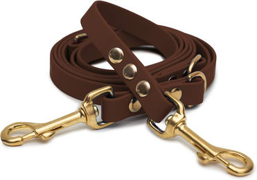 Emmy & Pepe Biothaneleine Braun 20mm 2m mit Bolzenkarabiner Gold – Bild 1 von 1