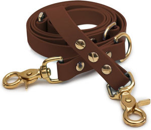 Emmy & Pepe Biothaneleine Braun 20mm 3m mit Scherenkarabiner Gold – Bild 1 von 1