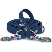 Produktbild von Emmy & Pepe Biothaneleine Dark Blue 16mm 1.20m mit Regenbogen Bolzenkarabiner