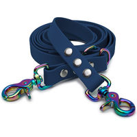 Produktbild von Emmy & Pepe Biothaneleine Dark Blue 20mm 3m mit Scherenkarabiner Regenbogen