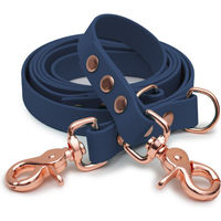 Produktbild von Emmy & Pepe Biothaneleine Dark Blue 25mm 3m mit Sicherheitskarabiner Gold