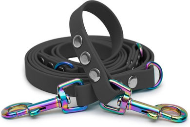 Emmy & Pepe Biothaneleine Grau 16mm 1.20m mit Regenbogen Bolzenkarabiner – Bild 1 von 1