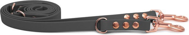 Emmy & Pepe Biothaneleine Grau 16mm 2.50m mit Bolzenkarabiner Rosegold – Bild 1 von 1