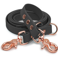 Produktbild von Emmy & Pepe Biothaneleine Grau 16mm mit 2m Länge und schwarzem Sicherheitskarabiner