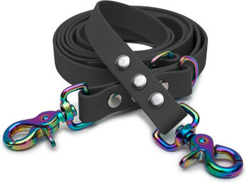 Emmy & Pepe Biothaneleine Grau 20mm 3m mit Scherenkarabiner Regenbogen – Bild 1 von 1
