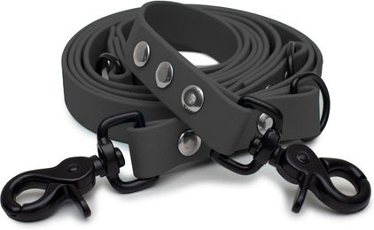 Emmy & Pepe Biothaneleine Grau 20mm x 2m mit schwarzem Scherenkarabiner – Bild 1 von 1