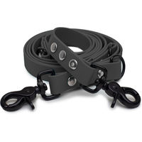Produktbild von Emmy & Pepe Biothaneleine Grau 20mm x 2m mit schwarzem Scherenkarabiner