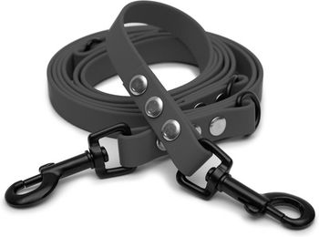 Emmy & Pepe Biothaneleine Grau 25mm x 2m mit schwarzem Bolzenkarabiner – Bild 1 von 1