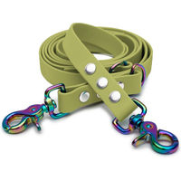 Produktbild von Emmy & Pepe Biothaneleine Khaki 20mm 1.20m mit Scherenkarabiner Regenbogen