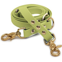 Produktbild von Emmy & Pepe Biothaneleine Khaki 20mm 2m mit Scherenkarabiner Gold