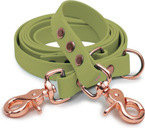 Emmy & Pepe Biothaneleine Khaki 20mm 3m mit Scherenkarabiner Rosegold – Bild 1 von 1