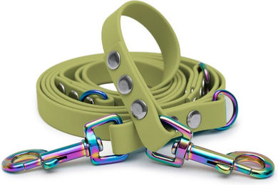 Emmy & Pepe Biothaneleine Khaki 25mm 2.50m mit Regenbogen Bolzenkarabiner – Bild 1 von 1