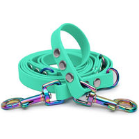 Produktbild von Emmy & Pepe Biothaneleine Mint mit Regenbogen-Bolzenkarabiner 25mm x 2m
