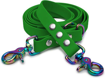 Emmy & Pepe Biothaneleine Olive 20mm 2.50m mit Scherenkarabiner Regenbogen – Bild 1 von 1